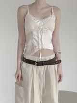 Lace Patchwork Strap Sleeveless