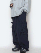 string pocket nylon pants