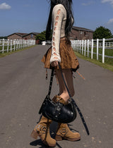 Hippie eyelet belt skirt