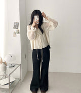Poen puff string frilled blouse