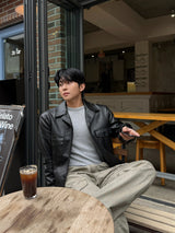 Millie cropped leather blazer jacket