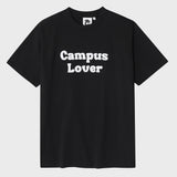 エンボスキャンパスラバーブラックショートスリーブTシャツ [Unisex]