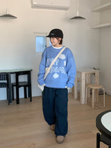 [unisex] ピデンヘアリーぼかしプリントオーバーニット