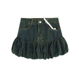 Vera Shirred Denim Mini Skirt 231633143