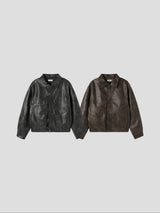 Vintage Curve Leather Jacket