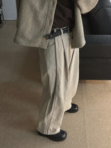 ASCLO Two Tuck Wide Cotton Pants (3color)