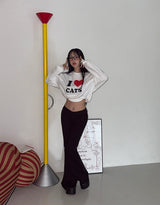 アイラブクロップドスウェットシャツ