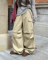 [ORIGINAL] Dori Cargo Pintuck Cotton Pants
