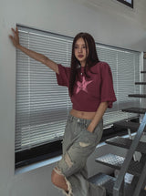 Vintage Star Pigment Short-Sleeved T-shirt