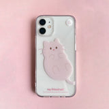 pink cat clear jellhard phone case