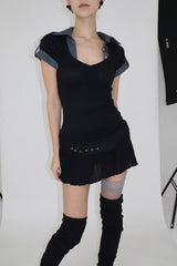 STUDY WASIT BELT DRESS [BLACK]