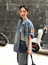 COUNTRY DENIM HALF SHIRT (2color)