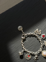 Silver Plated Pearl Charm Bracelet