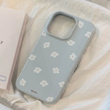Chiffon Blue White Summer Flower Hard Case iPhone Case
