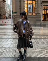 [ORIGINAL] Tod Loose-Fit Belted Leather Jacket