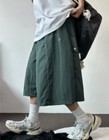 HIGH QUALITY💜SNAP NYLON BERMUDA PANTS 💚🤍🤎🖤6COLOR