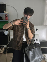 ASCLO Leopard Open Collar Short Sleeve Shirt (3color)
