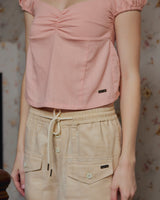 EVIE avery PUFFED SLEEVE TOP PINK