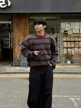 Cozy stripe brush knit