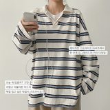 Cog color Dangara collar long sleeve tee 