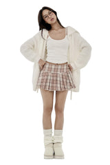 Peach mocha wool pleated skirt