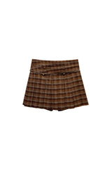 WHITNEY PLEATS SKIRT PANTS / BROWN