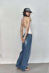 EYELET TANKTOP - WHITE