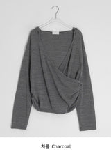 Ryoka Summer Layered V-Neck Wrap Hood Knit