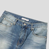 ASCLO ニーデブーツカットデニムパンツ