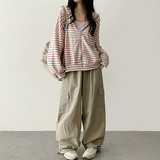 Itta Overfit Stripe Dangara Hooded Zip-Up
