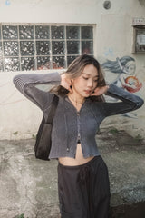 Vintage Zip Up Knit Top