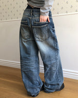 Rozea Double Pocket Wide Denim Pants