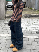 Levi Cross Slit Stitch Denim Pants