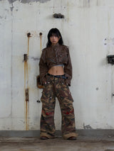 Ghost In The Shell Logo Denim Cargo Pants (Camo)