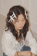 レースリボンヘアピン 2ピースセット