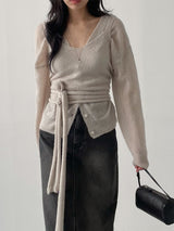 611 A-line Long Denim Skirt