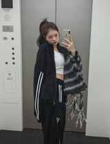 Reverse fleece string track pants