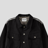 [Free Shipping]STジャガードクロップデニムジャケット (2C)