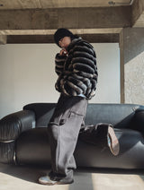 Wavy Gradation Fur Jacket