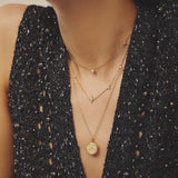 gold starry charm 14k gold plating + 925 silver necklace N065-08G