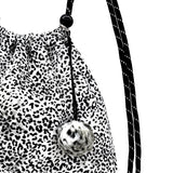 Fur Pompoms Gym Sack [White Leopard]