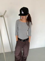 BOAT NECK MID SLEEVE TEE (4C)