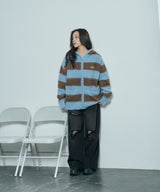 UNISEX ボーダーブークレフーディニット