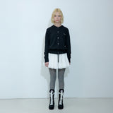 STRAP WOOL CARDIGAN BLACK