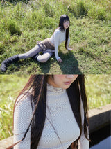 DOT TURTLENECK LONG SLEEVE (BEIGE)