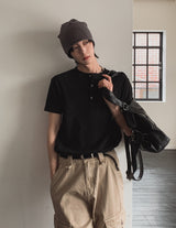 ビキュークロームヘンリーネックショートスリーブTシャツ