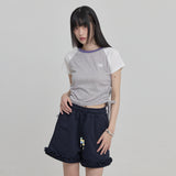 スタードットシャーリングハーフスリーブTシャツ