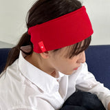 cotton rib hair band - red