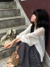 Rando Two-Way Net Loose Fit Summer Cardigan