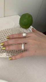 Matt silver open ring set